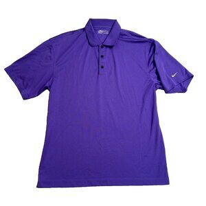 Nike Golf Men's Fit Dry Short Sleeve Polo Button Stretch Shirt Size L Purple